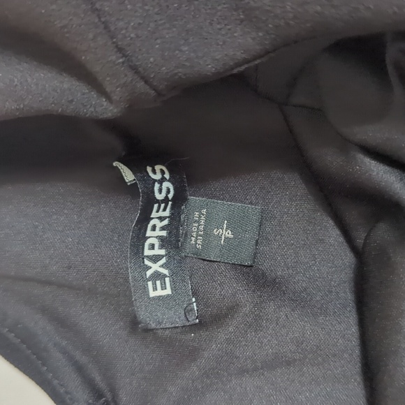 Express Cap Sleeve V Back Sheath Dress, Color Black Size SP - Picture 14 of 15